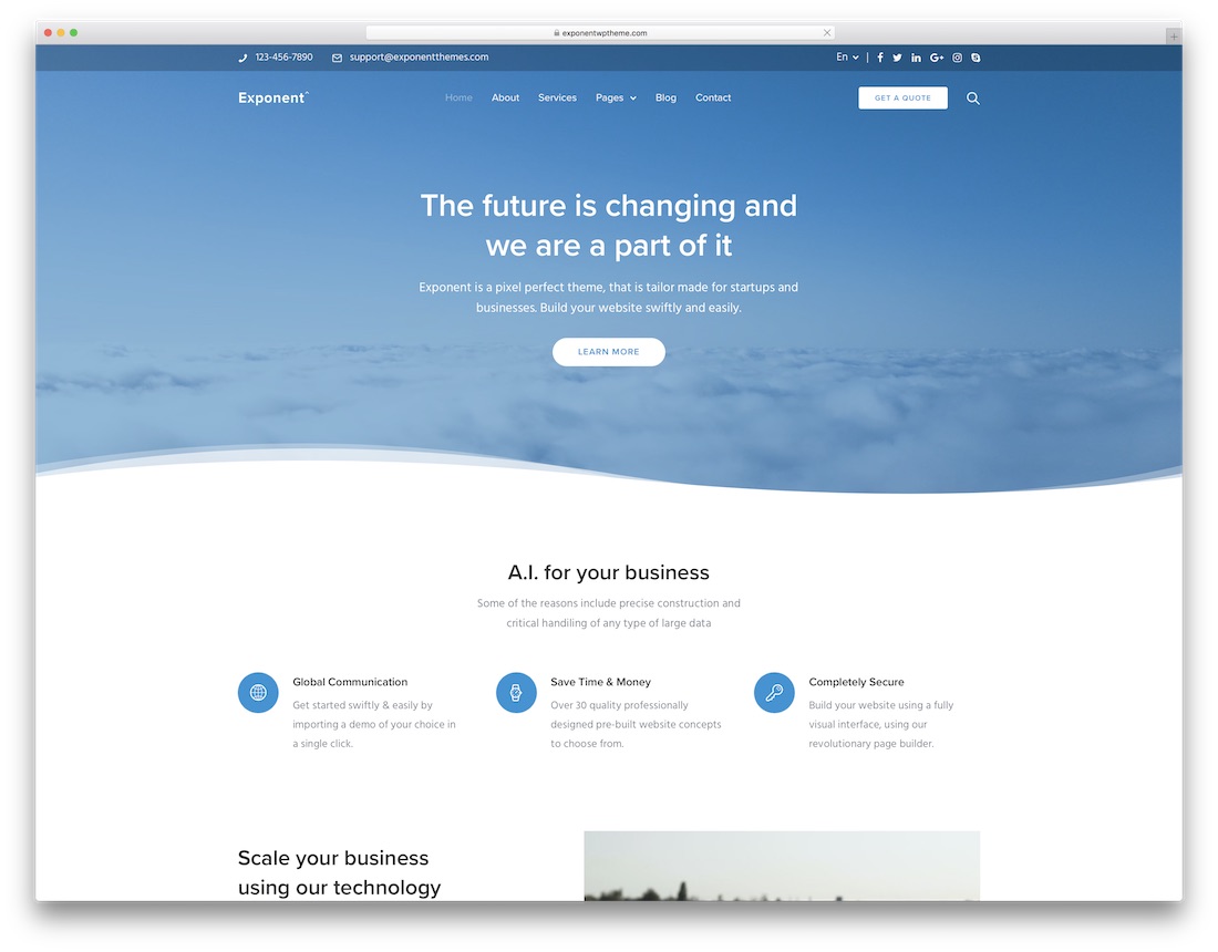 wykładnik wordpress biznesowy motyw