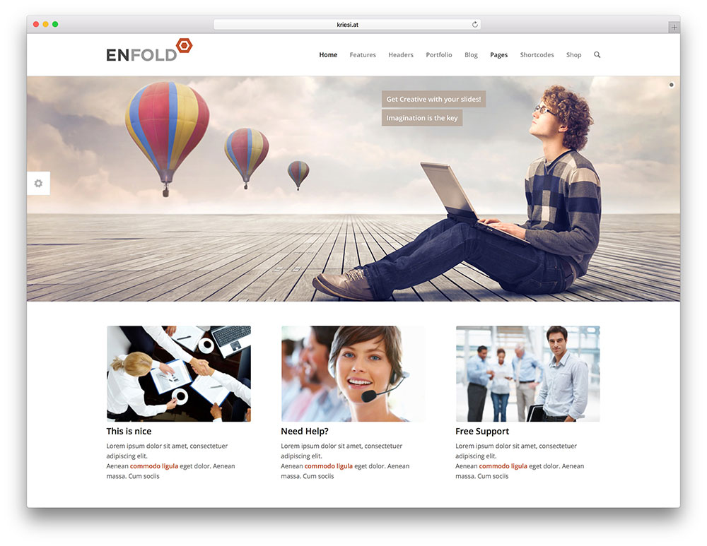 enfold - przeciągnij i upuść motyw wordpress