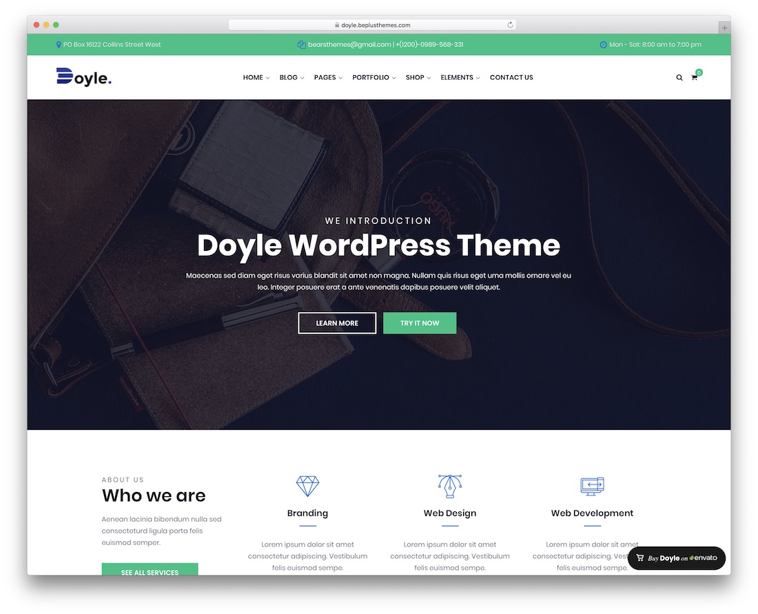 motyw biznesowy doyle wordpress