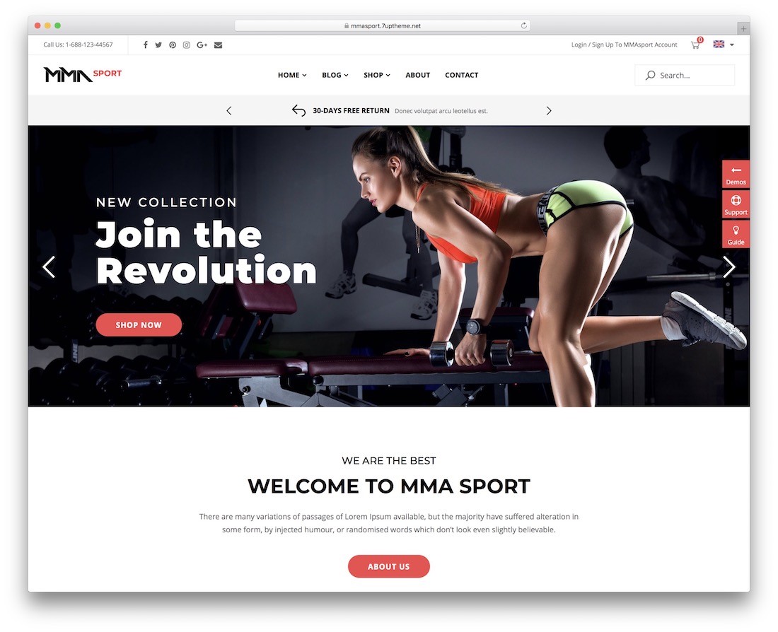 mmasport Fitness-Website-Vorlage