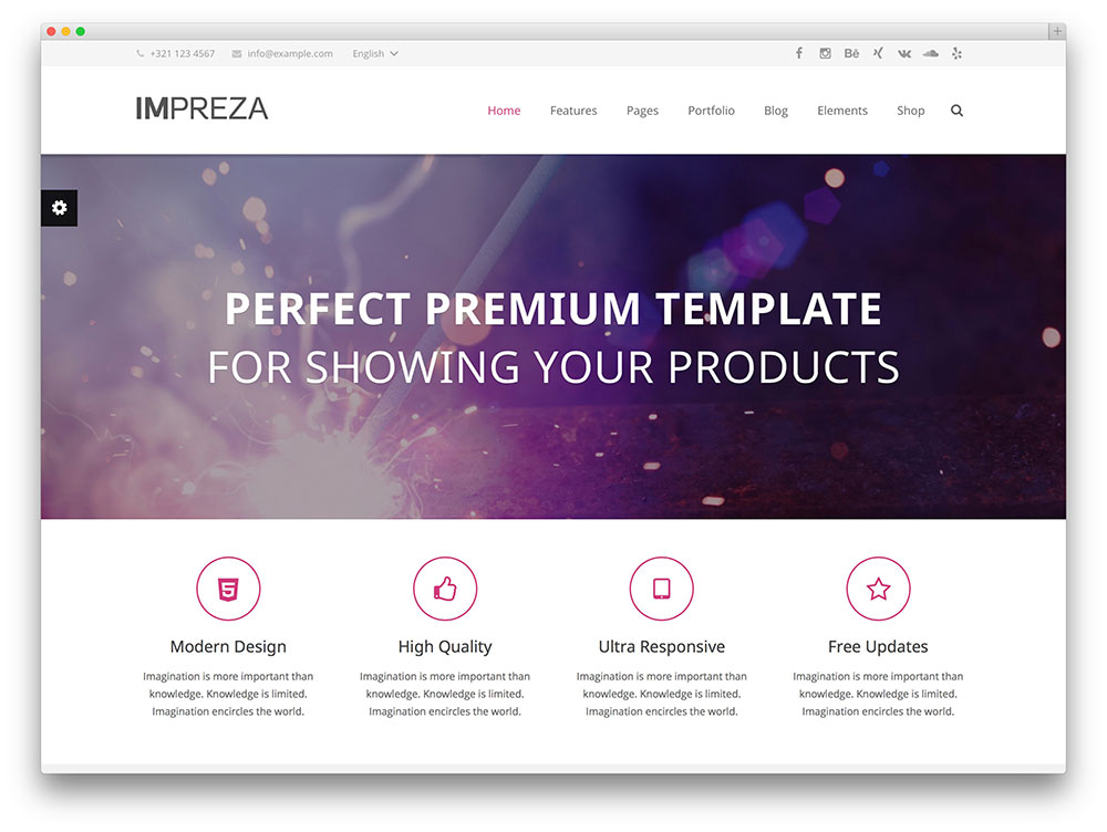 impreza tema multipropósito de WordPress