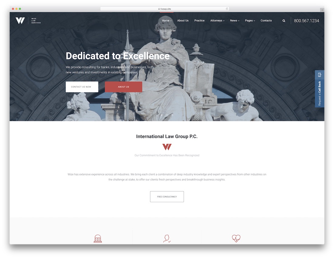 hukuk hizmeti web sitesi şablonu