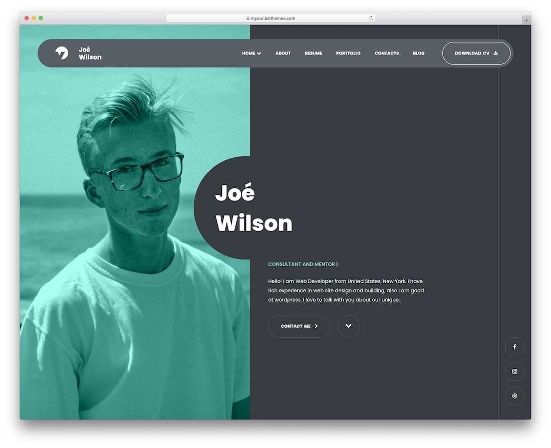 tema de currículo myour wordpress