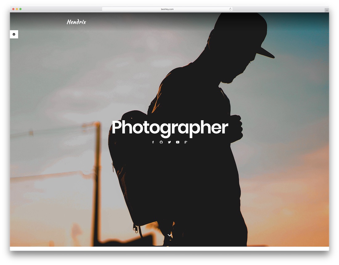 modelo de site de currículo hendrix