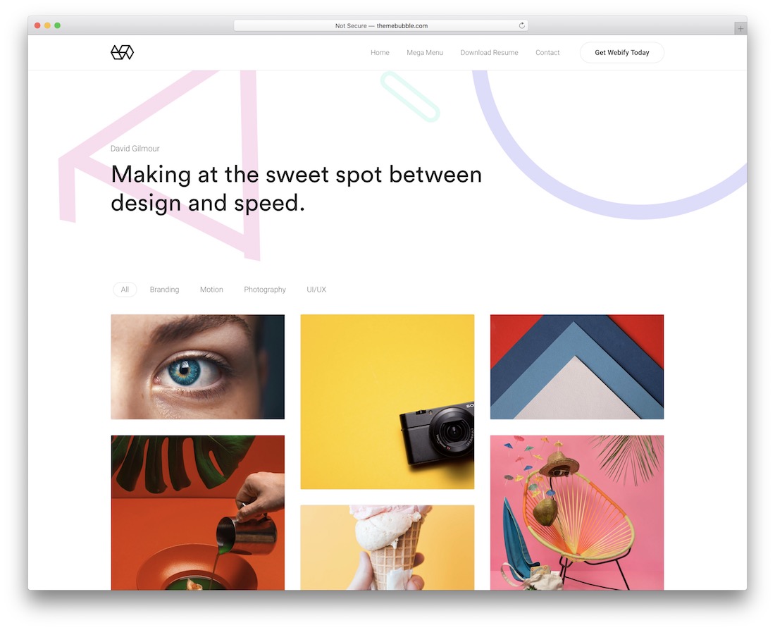 modelo de site de currículo webify
