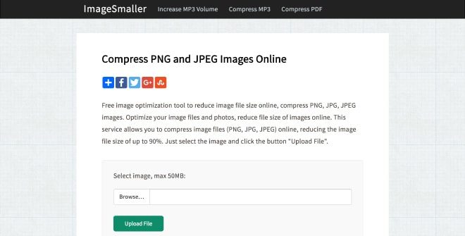 ImageSmaller - alat kompresi gambar online