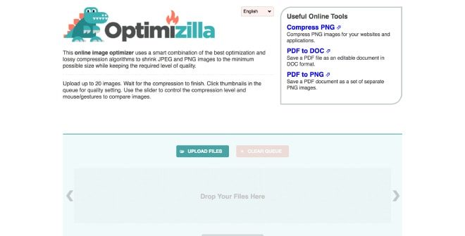 Optimizilla - alat kompresi gambar online