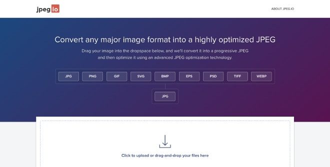JPEG.io - alat kompresi gambar online