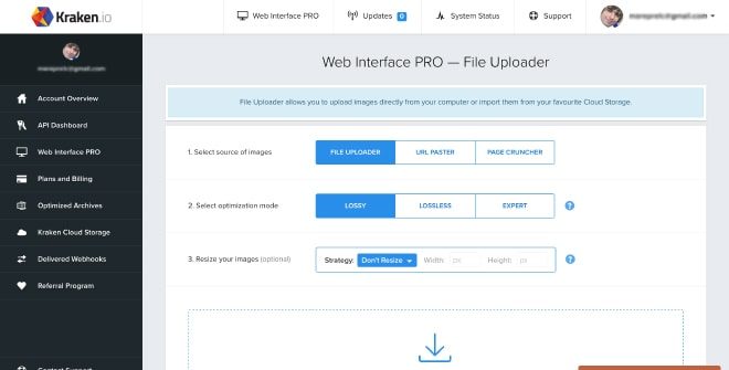 Kraken - alat kompresi gambar online