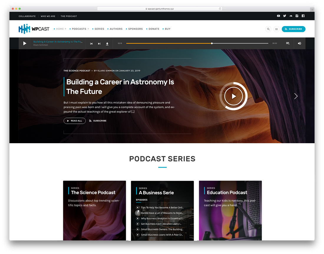 팟캐스트 WordPress 테마