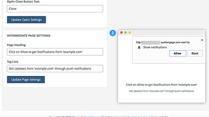 Paramètres de page intermédiaires