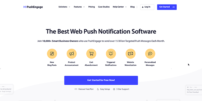 Site Web de Push Engage