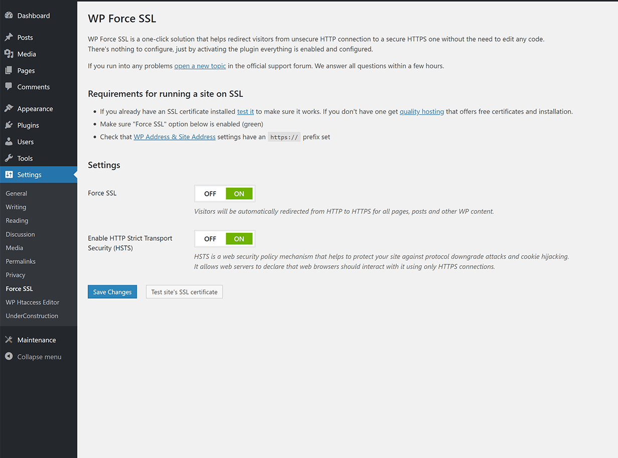 Bezpłatna wtyczka SSL WordPress