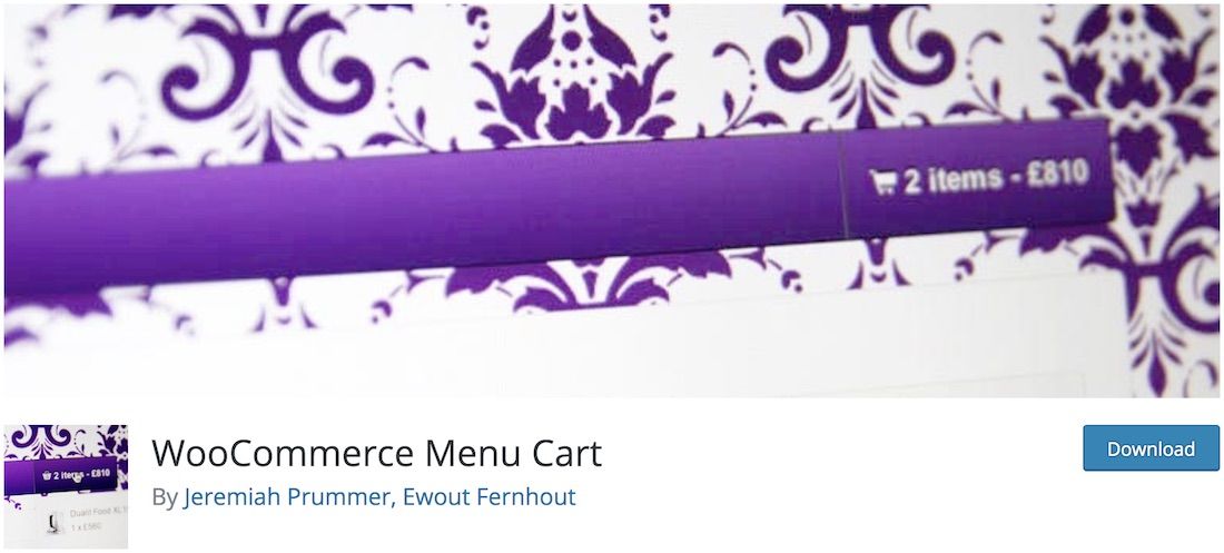 WooCommerce menü çubuğu sepeti wordpress eklentisi.