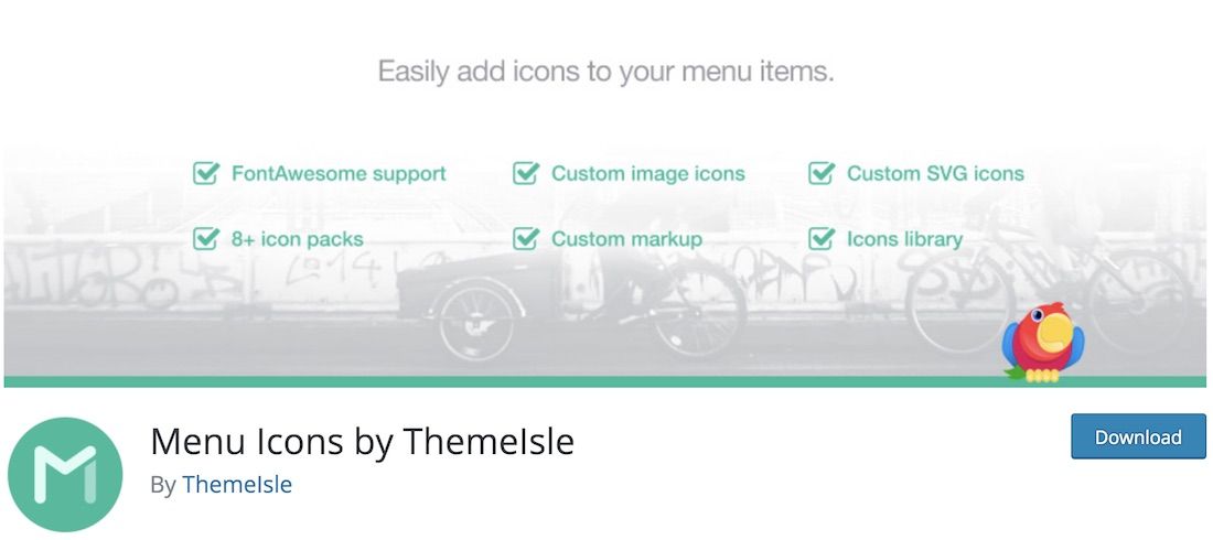 Menü simgeleri wordpress eklentisi.