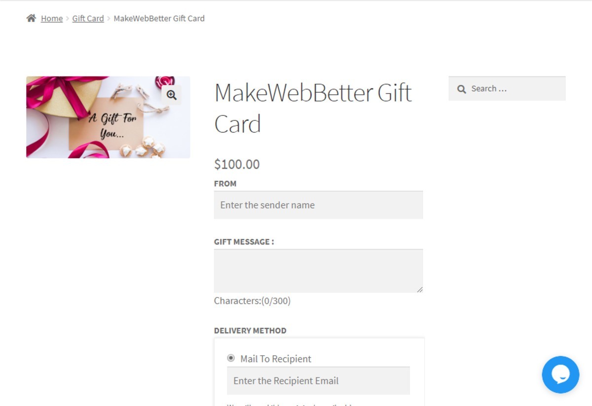 Plugins minimalistes de cartes-cadeaux WooCommerce