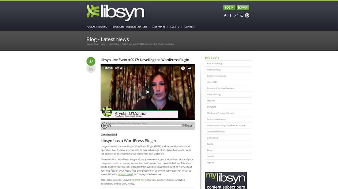 plugin de podcasting libsyn para WordPress