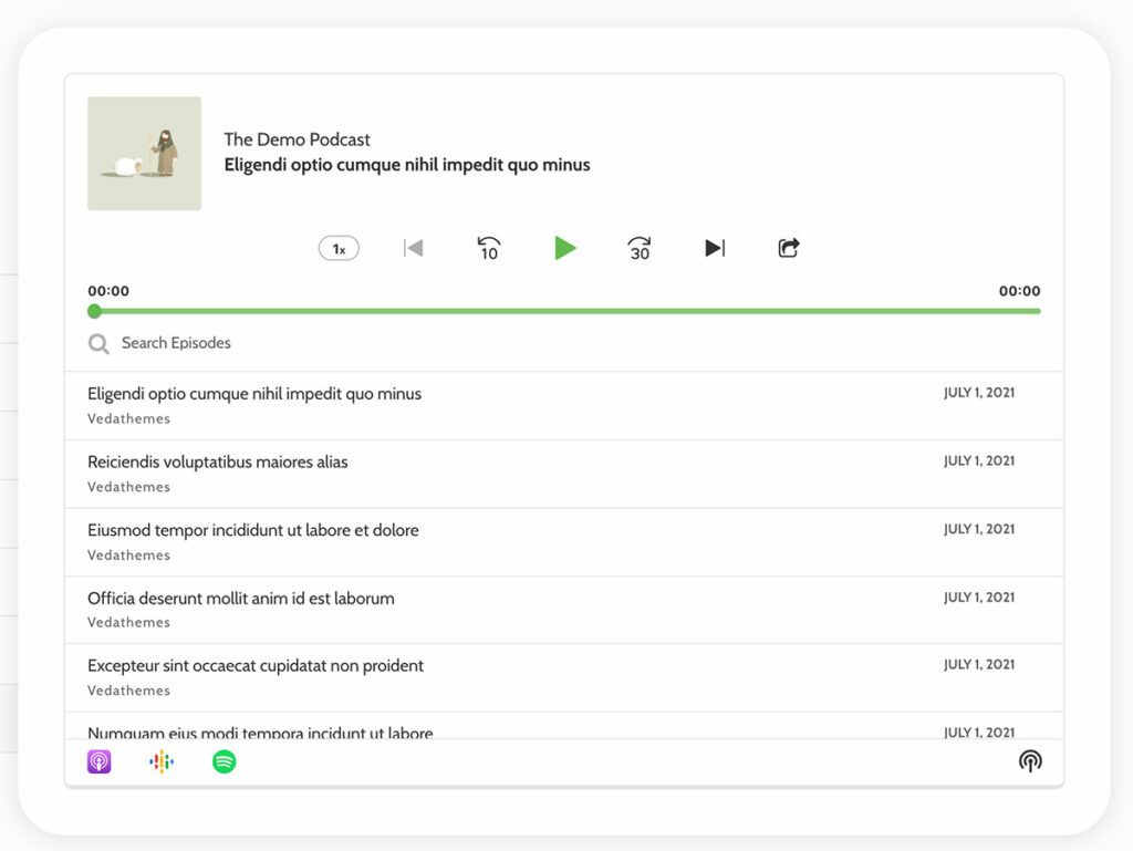 Reprodutor de podcast WordPress simples