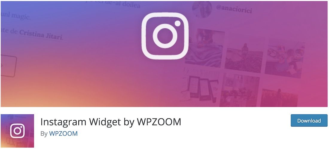 widget do instagram por plugin gratuito wpzoom