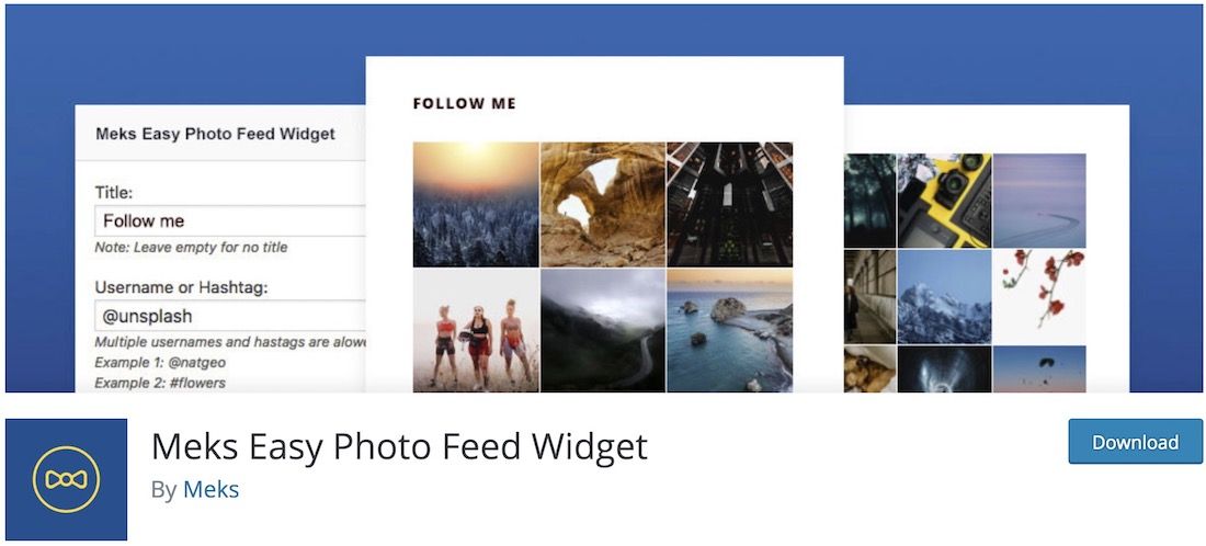 plug-in wordpress gratuito do widget do instagram meks fácil