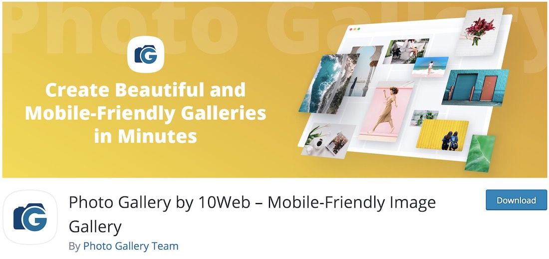 galeria de fotos do plugin wordpress gratuito 10web