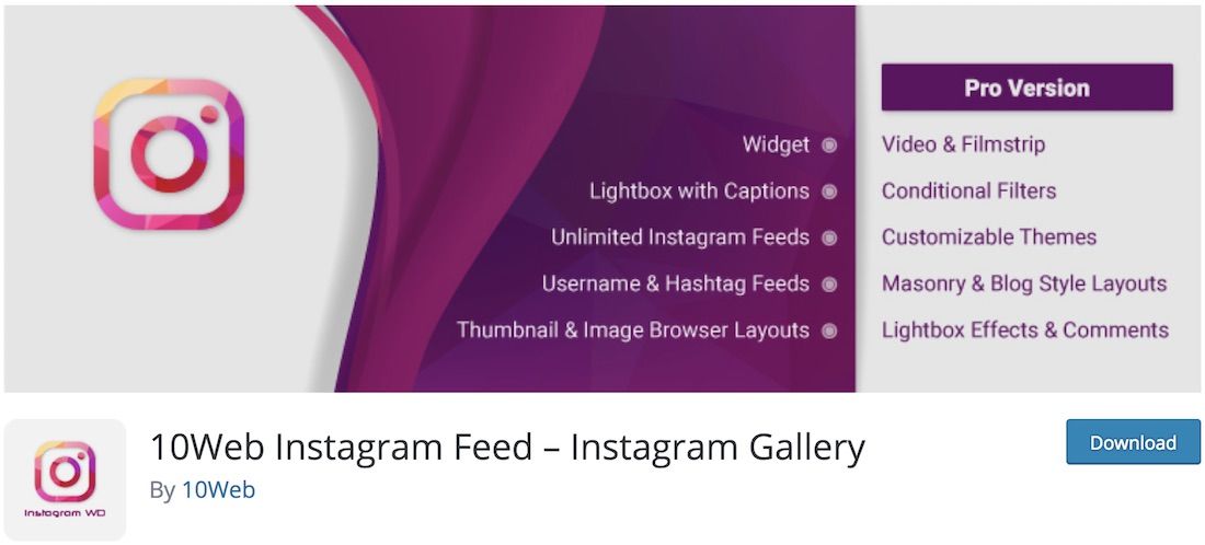 plug-in gratuito de feed do instagram wd