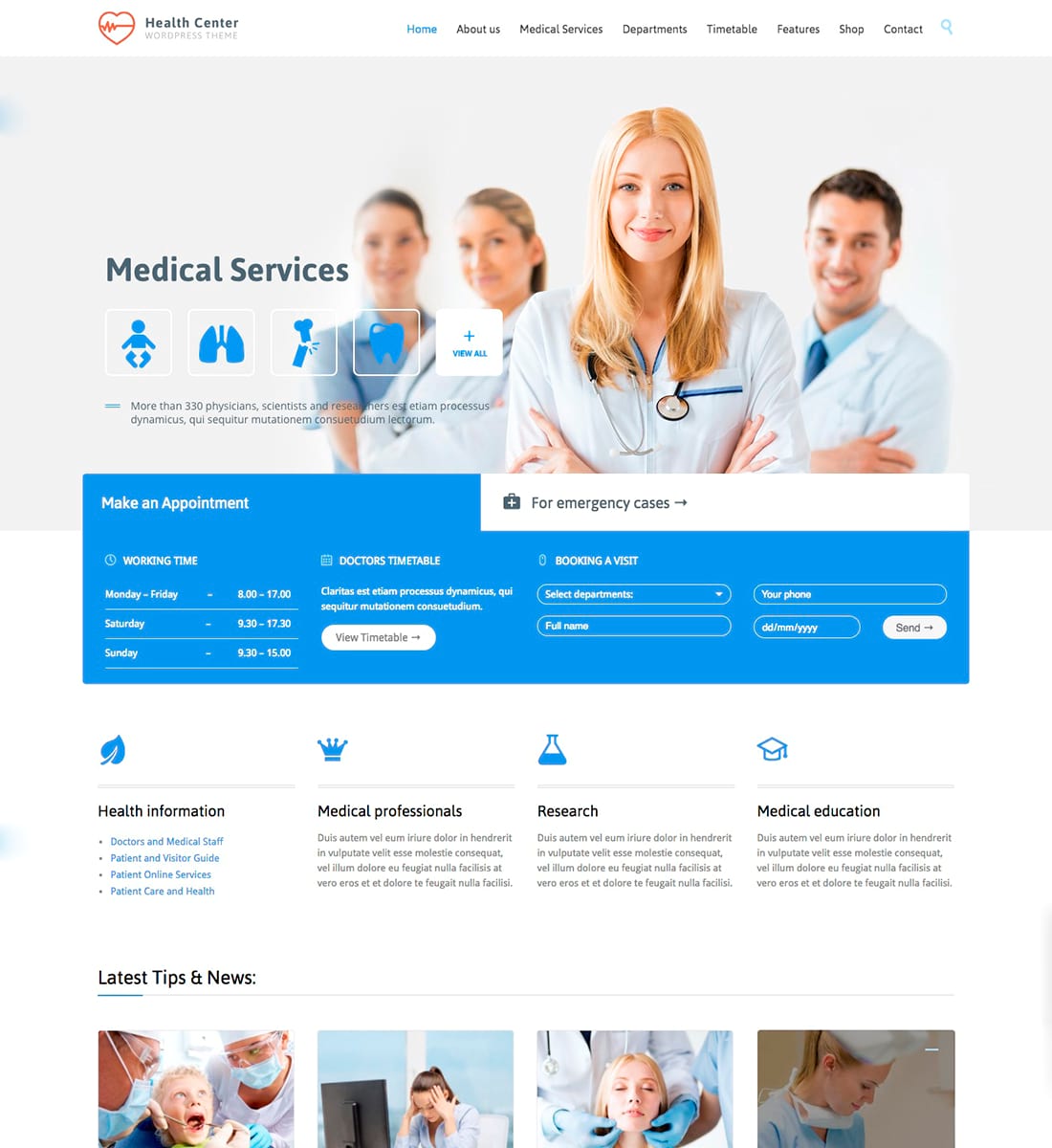 Medical & Dentist - WordPress medical