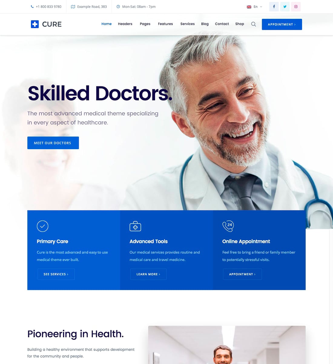 Medical Cure - Tema WordPress pentru sănătate și medical