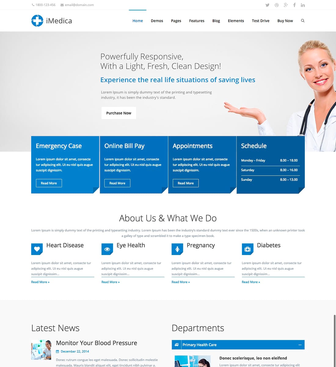 iMedica - Tema WP medicală și de sănătate receptivă