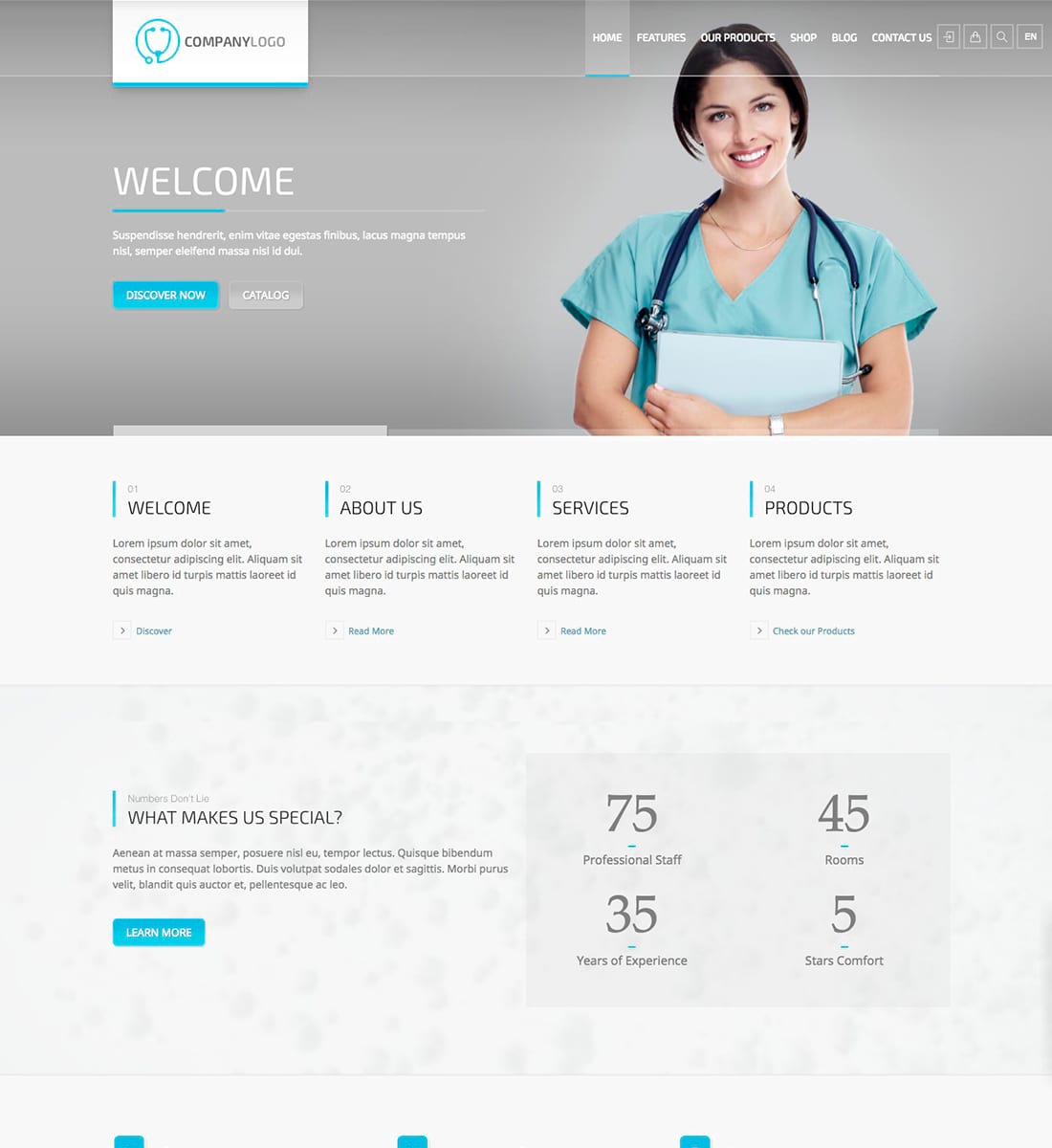 RT-Theme 20 - Tema de catalog de produse medicale, de sănătate, de laborator și medicale