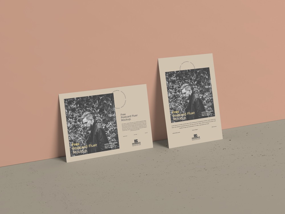 kostenloses postkarten-flyer-modell psd zur präsentation