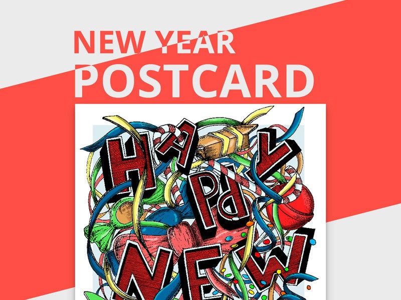 Neujahrs-Postkarten-Werbegeschenk