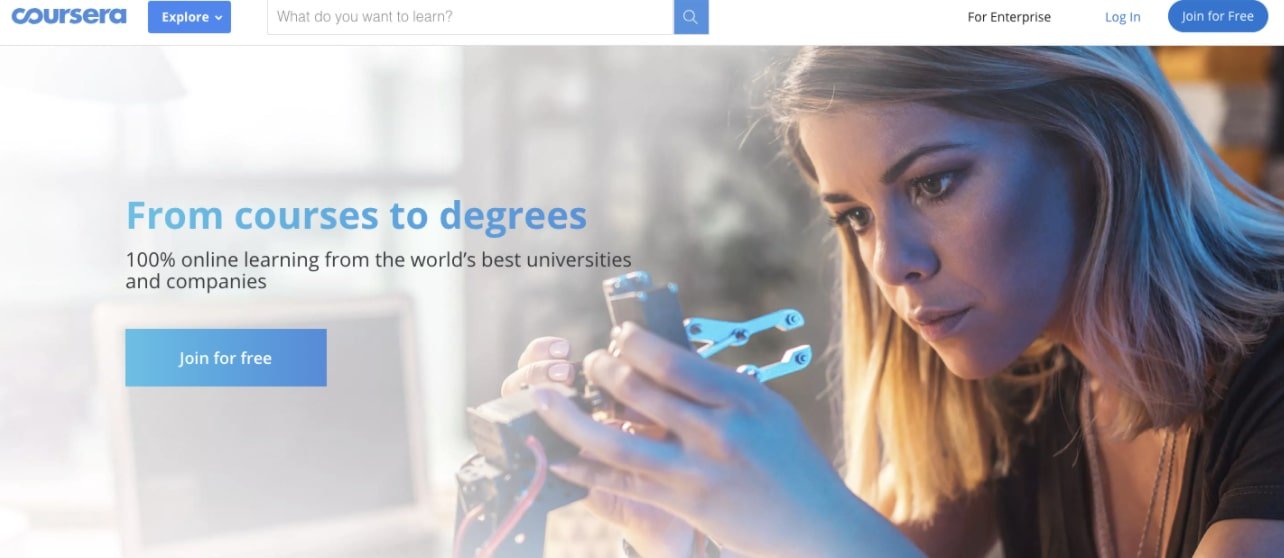 mejores programas de marketing de afiliados: Coursera