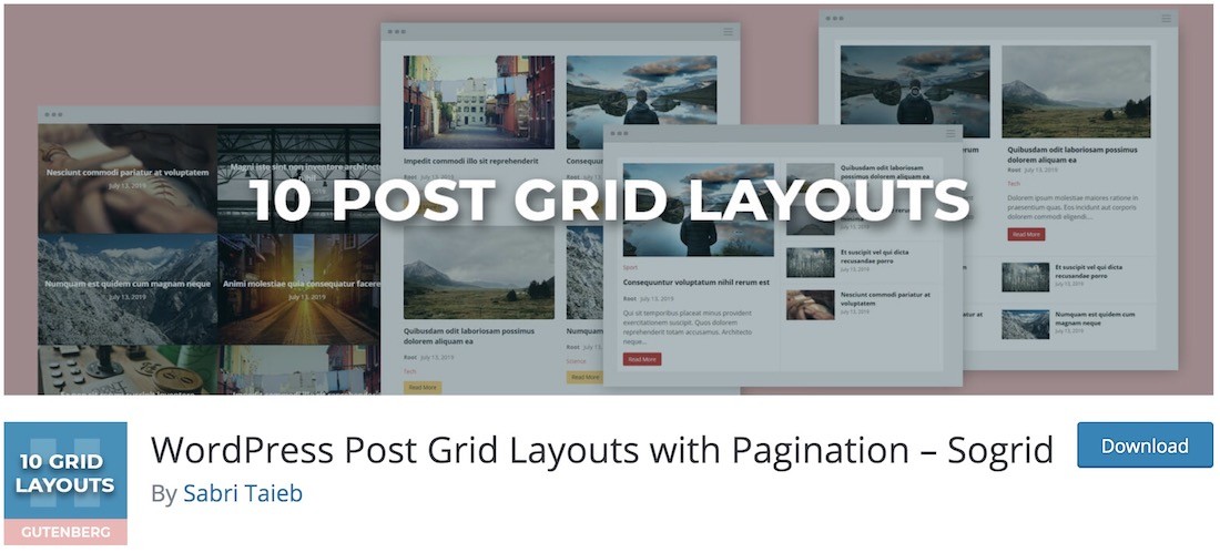 sogrid kostenloses Paginierungs-Plug-in für WordPress