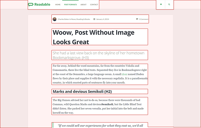 ruang putih dalam tema wp yang dapat dibaca