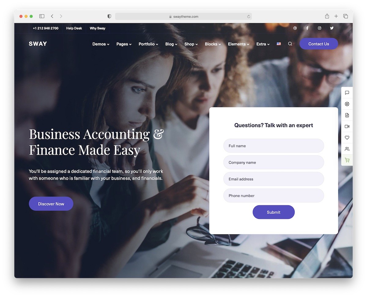 thème wordpress comptable balancement