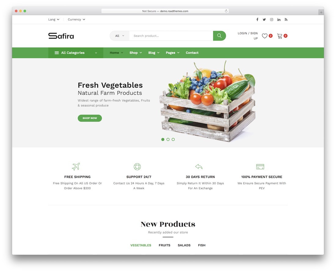 tema magazinului safira wordpress