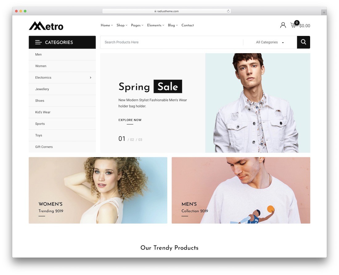 metro ecommerce tema wordpress