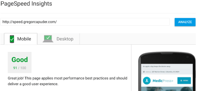 PageSpeed - Skor Akhir Seluler