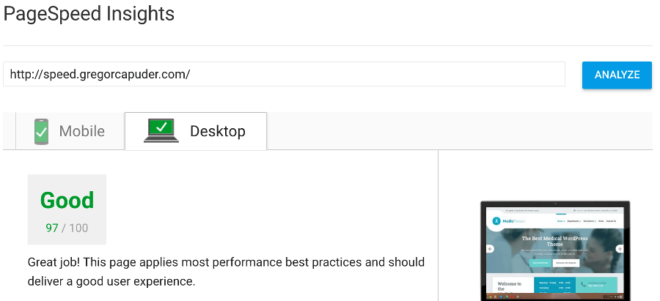 PageSpeed - Skor Akhir Desktop