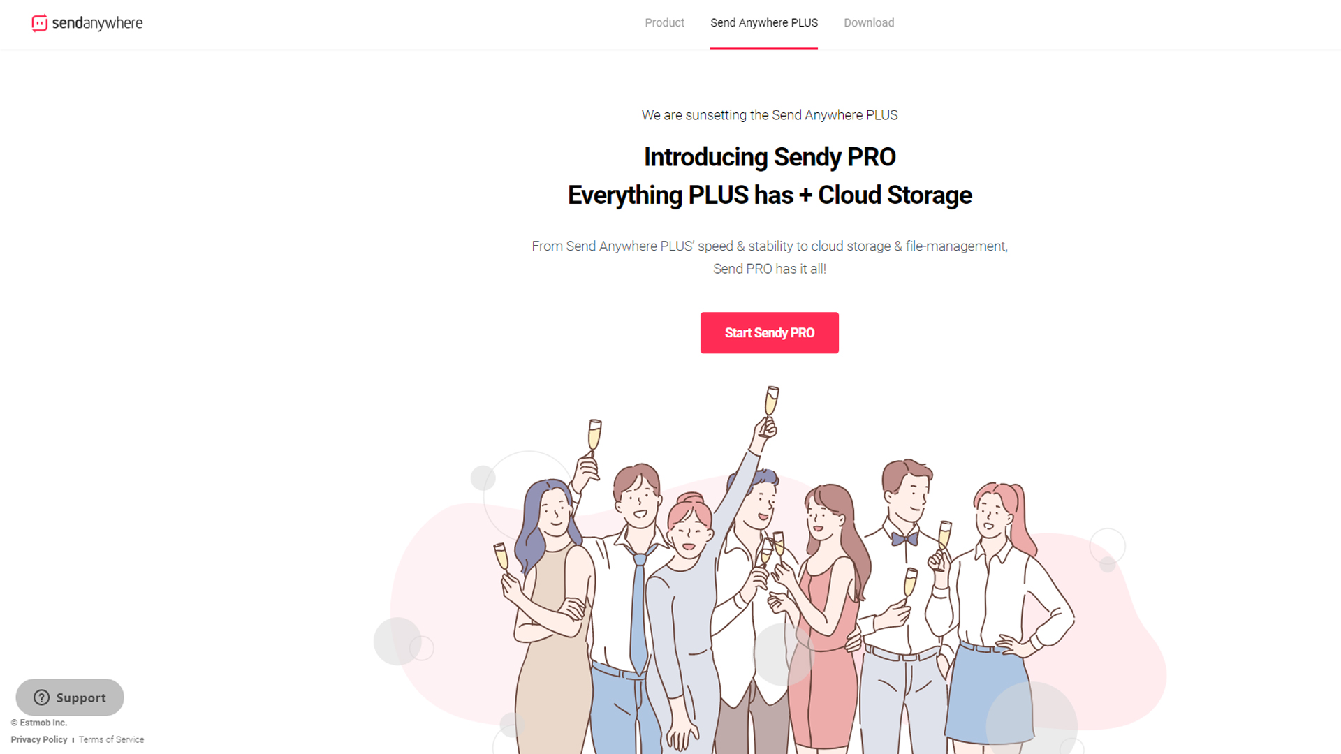Страница SendAnywhere Pro