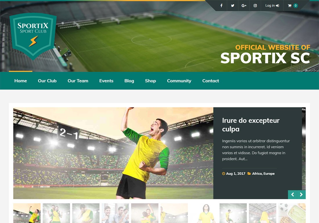 Tema WordPress per il baseball Sportix