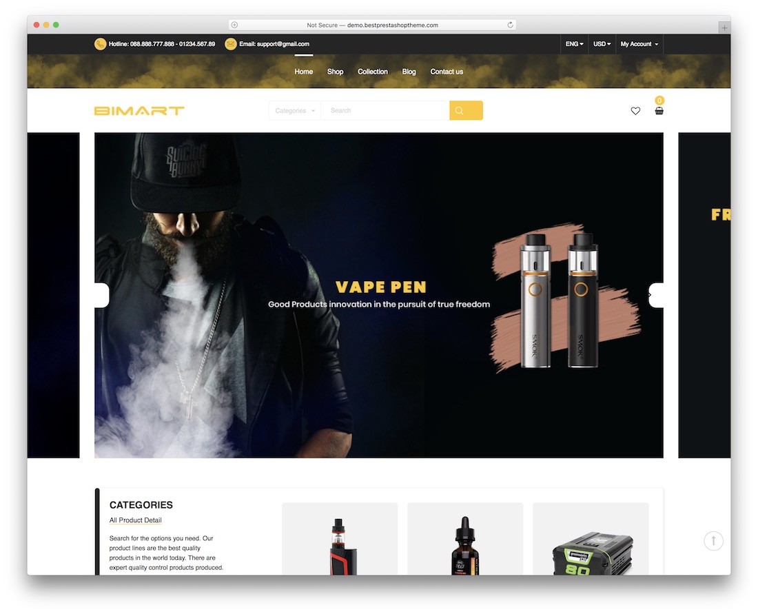 ธีมอีคอมเมิร์ซ bimart vaping