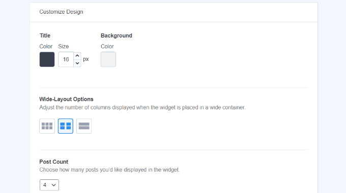 Personalizza il design dei post popolari Customize the design