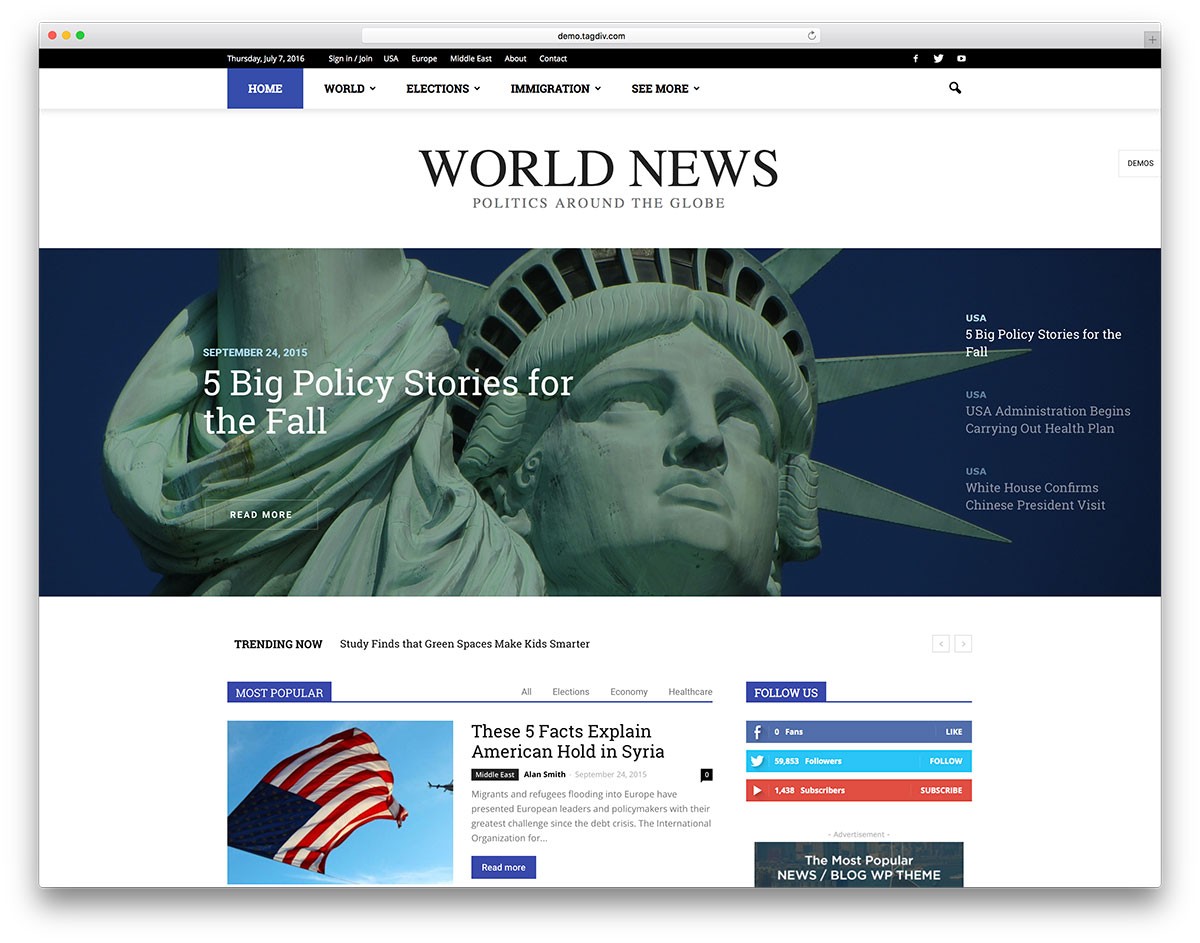 新聞-政治-雑誌-ワードプレス-ウェブサイト-テンプレート