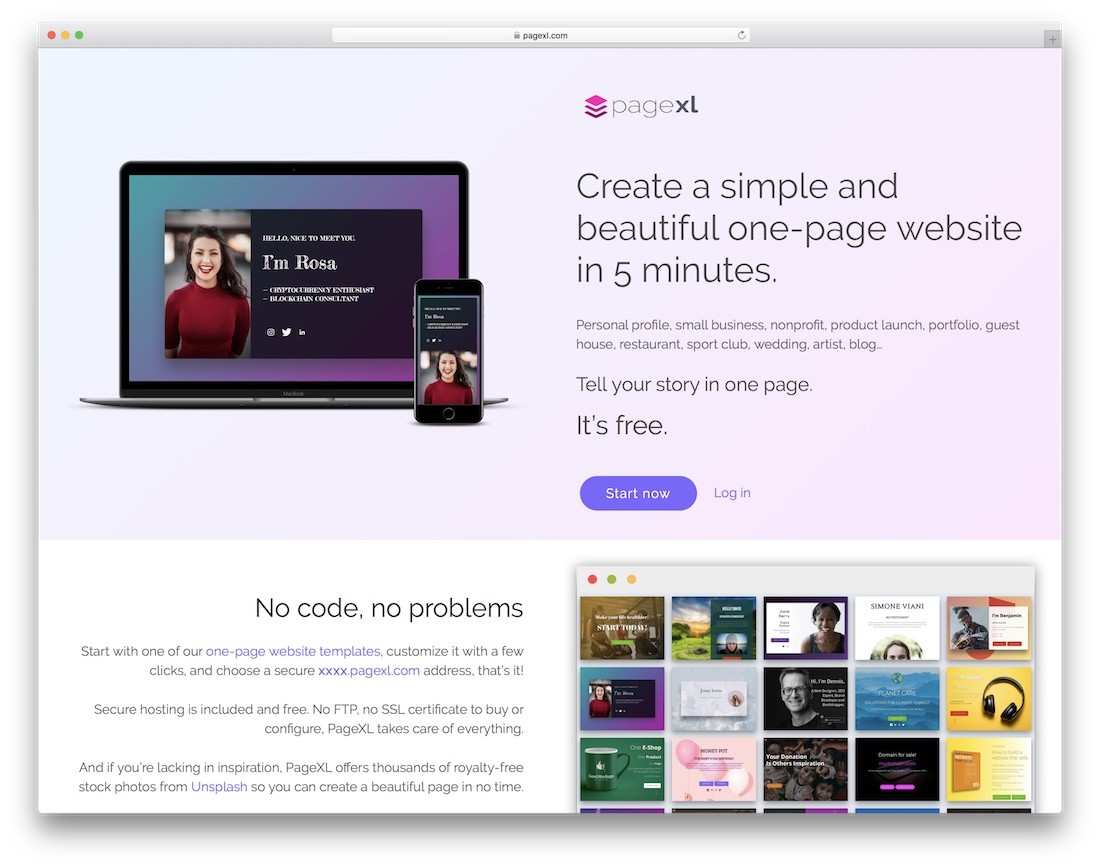 pagexl créateur de site Web réactif gratuit
