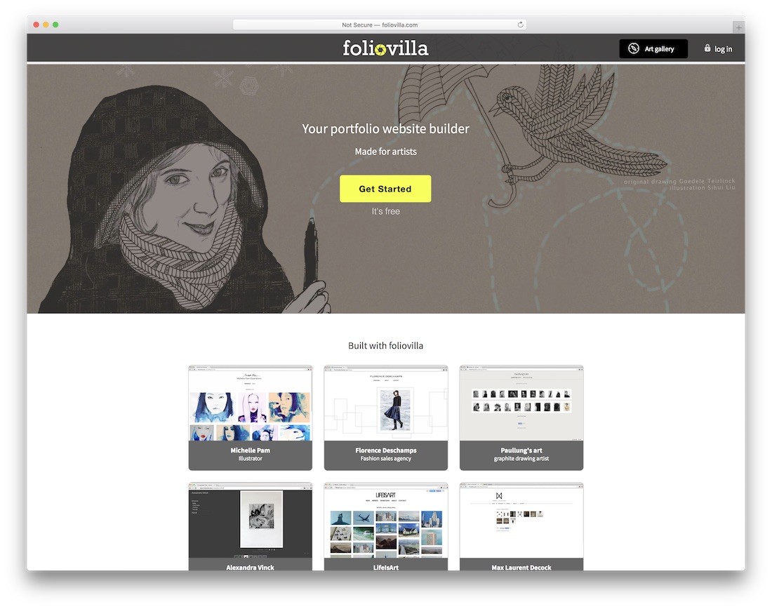 foliovillaポートフォリオウェブサイトビルダー