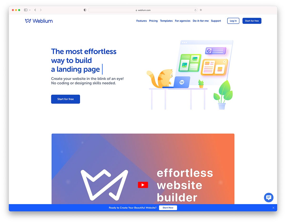 weblium - costruttore di siti Web di portfolio