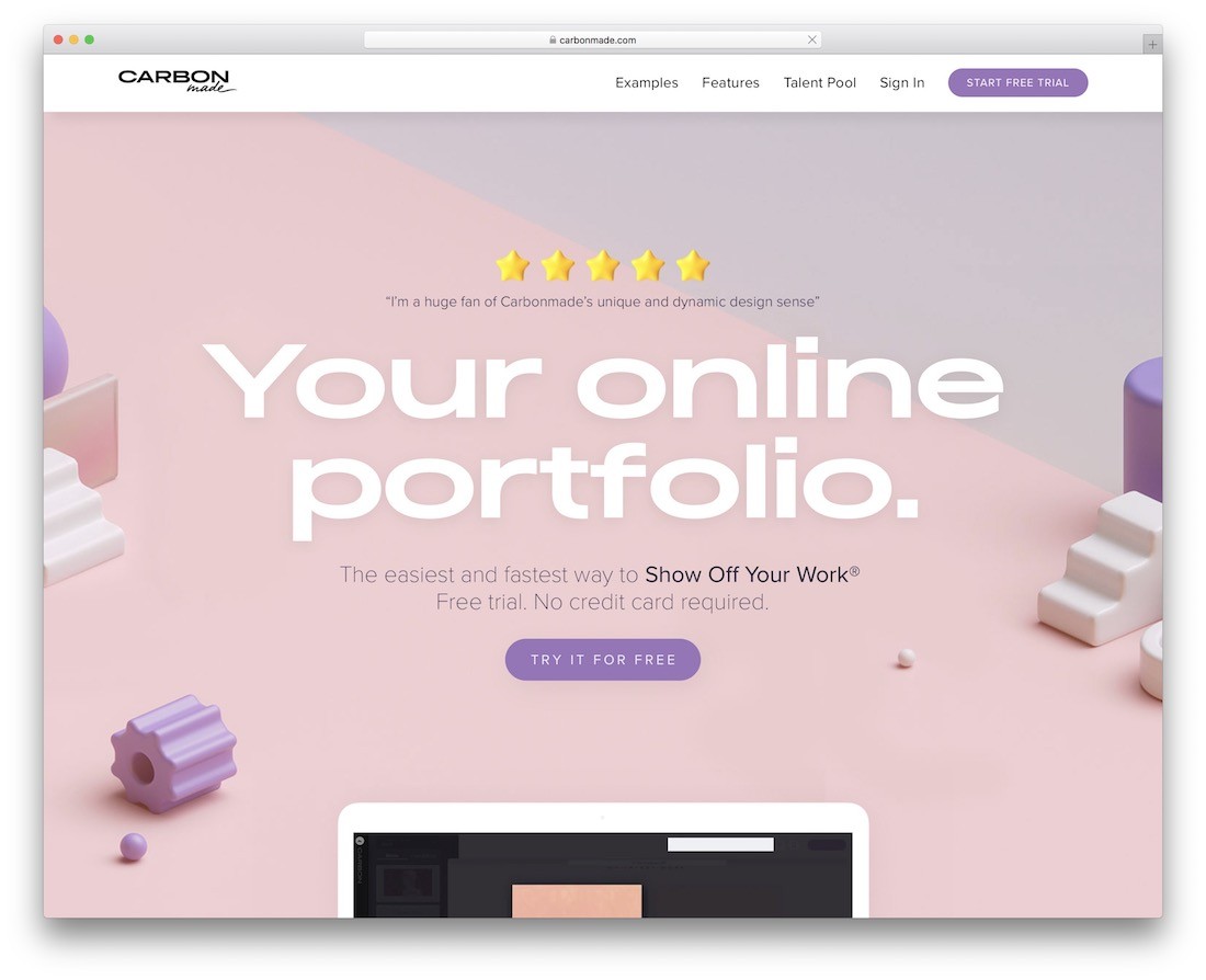 carbonmade 簡單的投資組合網站建設者