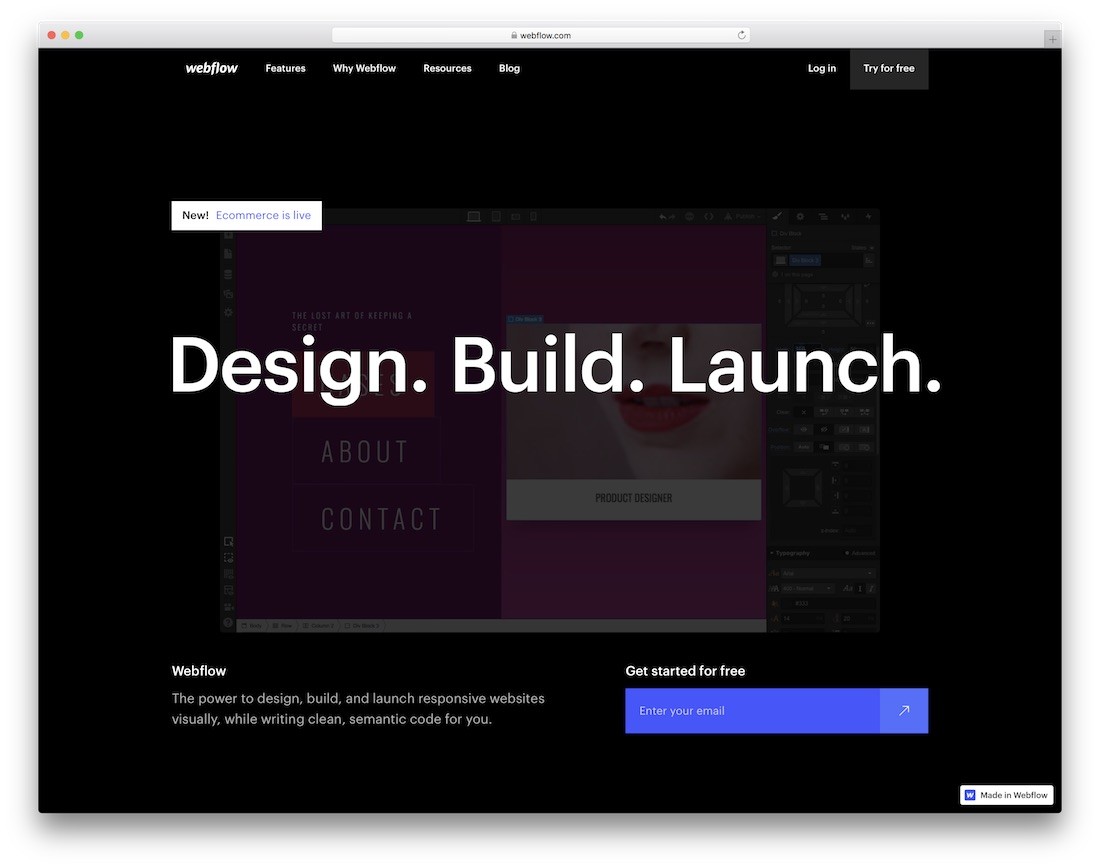 webflow無料のウェブサイトビルダー